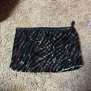 Estée Lauder Black and clear Zebra Print Pouch
